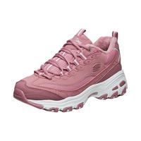 斯凯奇(Skechers)冬季女款加绒熊猫鞋舒适厚底增高休闲鞋复古百搭老爹鞋 MVE茱萸粉 36