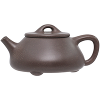 藏壶天下【晨光窑·造】宜兴紫砂壶 黄龙源鲨皮青 平盖石瓢壶 手工制作 平盖石瓢
