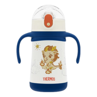 膳魔师(THERMOS)儿童水杯316l不锈钢保温杯宝宝水杯小吸管杯耐磨防摔可斜跨 柯基 320ml(带把手)