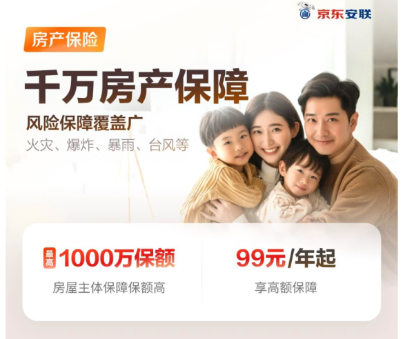 京东安联 Allianz JD 千万房产保险 超高保额 无惧火灾/爆炸/台风风险 保房屋主体|室内装修 家财险 财产险