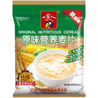 一家人营养燕麦片600g袋装 冲饮谷物 0反式脂肪酸 早餐即食冲泡代餐食品 牛奶加钙营养麦片600g袋装