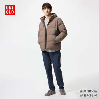 优衣库 男装弹力长裤/内里起毛休闲裤裤子加长款25秋冬479373 69 藏青色 S /165/72A