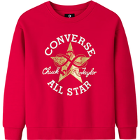 Converse【CNY系列】匡威童装女童卫衣2025春加绒红本命年拜年卫衣 匡威红 150 【150/72(M)】