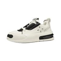 皓顿（HAUT TON）鞋子男头层牛皮休闲板鞋男士增高厚底鞋百搭男鞋轻便运动鞋 白黑色 41 -适合运动鞋42码