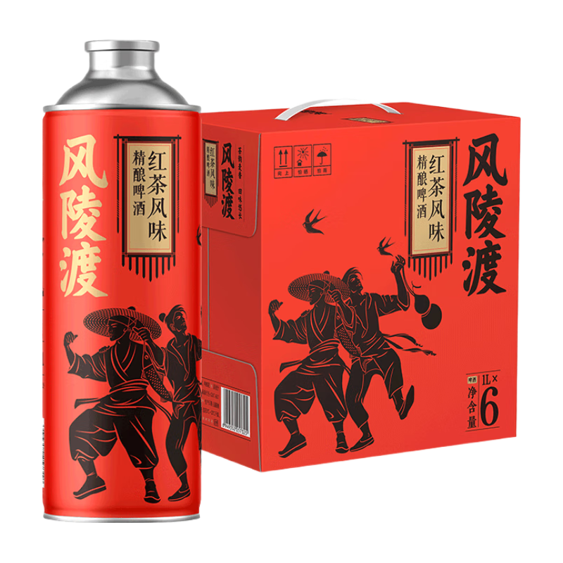  BEER/雪花 SNOWBEER 红茶精酿 啤酒  马口铁罐 1L*6罐 1L