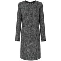 BCBGMAXAZRIA 【时髦精致范】经典织带饰边小香风粗花呢连衣裙25秋冬