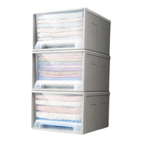 Jeko&Jeko 捷扣 抽屉式衣服收纳箱收纳盒整理箱可叠加抽屉柜玩具储物箱45L 3只装 45L3只装50*45*25cm