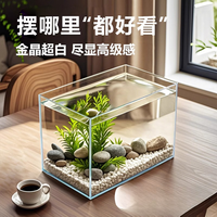 超白金晶玻璃缸溪流缸斗鱼客厅家用水族乌龟缸中小型生态鱼缸