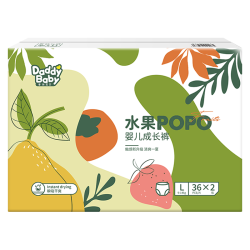 爹地宝贝 水果POPO拉拉裤 弱酸呵护夏季超薄透气 无甲酰胺 L72片