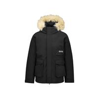 斯凯奇（Skechers）【梁朝伟同款】派克羽绒服2025冬季保暖外套男女同款P425U032 碳黑/0018