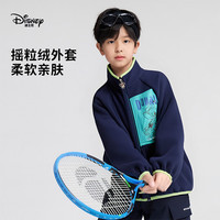 迪士尼（Disney）儿童男童摇粒绒外套2025秋冬季女童加厚保暖开衫长袖上衣服 藏青色 唐老鸭印花 150 （140-150cm 70-85斤）