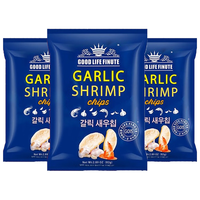 趣莱福虾片韩国膨化食品休闲零食品KKV办公室零食 蒜味虾片 82g 3包