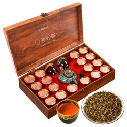宝然 茶叶 金骏眉红茶18罐共280g礼盒装配茶具 年货高档