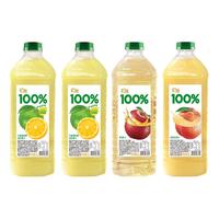 【天猫年货节】汇源100%果汁阳光柠檬苹果汁桃混合果汁2L*4瓶大桶