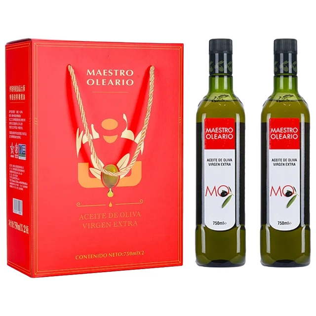MAESTRO OLEARIO 伊斯特帕油品大师 特级初榨橄榄油礼盒750ml*2瓶犹太洁食西班牙原瓶原装进口油EVOO