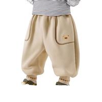嘟嘟家【抗静电】儿童裤子冬季加厚宝宝长裤秋冬男童童装女童秋装 卡其色 90