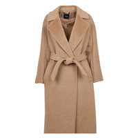 Max Mara 麦丝玛拉 Weekend 女士羊毛混纺开缝口袋翻领系带大衣