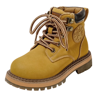 百丽童鞋女童马丁靴工装靴男童时尚潮流短靴子儿童大黄靴 砂砾驼 37 适合脚长22.6-23.1cm