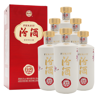 汾酒 匠心 清香型白酒 送礼 宴请聚会白酒 53度 500mL 6瓶 匠心12 整箱装 汾12