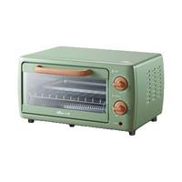 小熊烤箱家用小型小烤箱烘焙多功能全自动电烤箱 10.5L 复古绿-DKX-C10J1