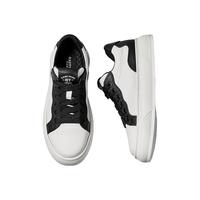 皓顿（HAUT TON）男鞋休闲鞋头层牛皮低帮板鞋百搭黑白熊猫鞋时尚轻便鞋子男 白黑色 39 -适合运动鞋40码