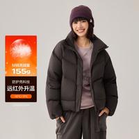 斯凯奇 【立领面包服】25年冬梭织立领羽绒服女短款加厚女式羽绒服