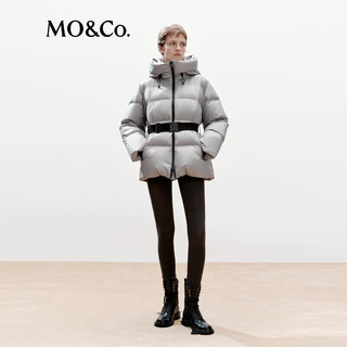 MO&Co.【active系列】羽绒服2025冬云糯感附腰带防风90绒MBE4EIN051 灰白色 S /160