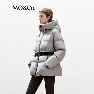 MO&Co.【active系列】羽绒服2025冬云糯感附腰带防风90绒MBE4EIN051 灰白色 S /160