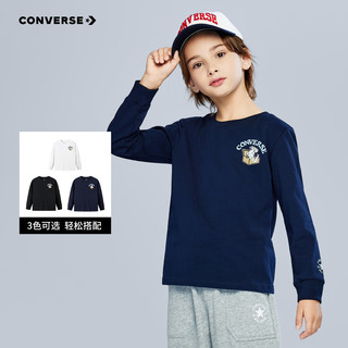 Converse匡威童装长袖T恤2025秋季男童圆领套头打底衫漫画印花童趣潮 藏青蓝 140 /68 【身高128-140cm】