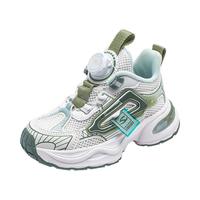 HOBIBEAR 哈比熊 童鞋春秋儿童运动鞋男童旋钮扣跑鞋网面女童鞋JD32S82白/浅绿27码
