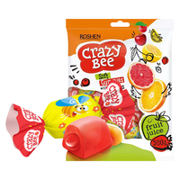 如胜疯狂小蜜蜂混合水果味软糖糖果特产QQ糖休闲零食混合口味500g 小蜜蜂软糖500g