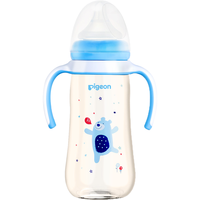 Pigeon 贝亲 经典自然实感系列 AA172 PPSU双手柄彩绘奶瓶 330ml 蓝色小熊 LL 9月+