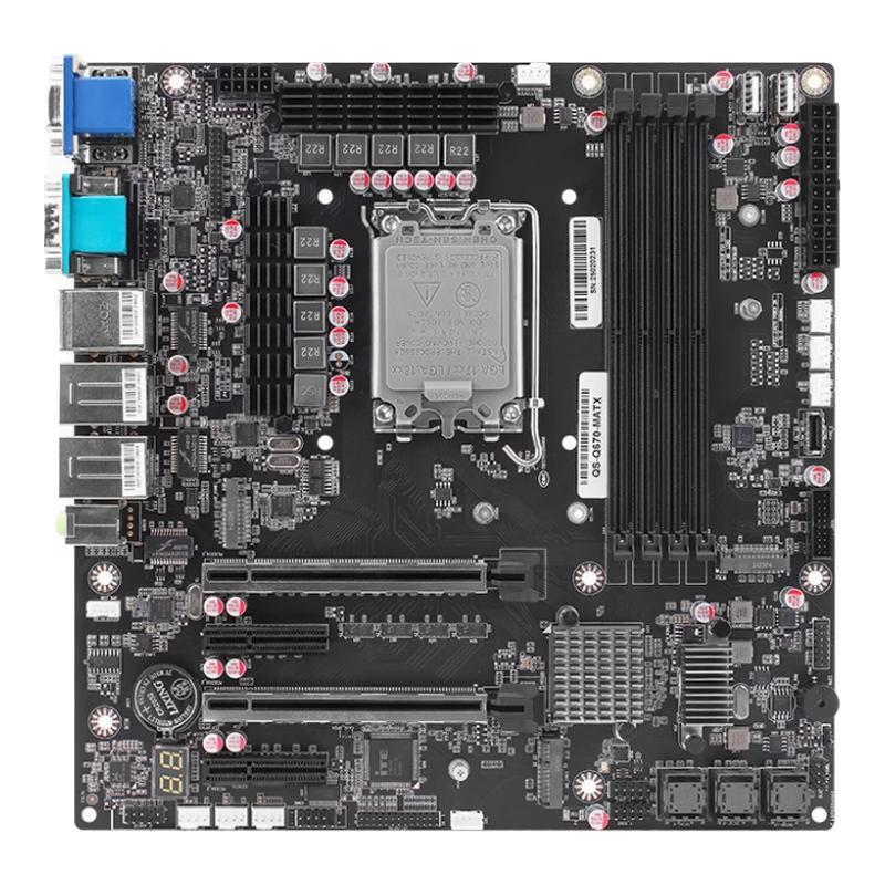 畅网微控Q670 MATX NAS主板企业级商用12盘位NAS主板 DDR5 M.2 NVMe  SFF8643 飞牛 群晖 ESXi PVE
