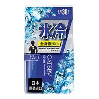 GATSBY 杰士派 劲爽全身擦拭纸巾（冰冻型）30片（洁面湿巾  吸收肌肤表面油光汗液   清爽冰凉）
