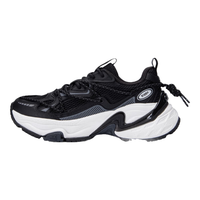 KAPPA卡帕男鞋运动老爹鞋子男2024春季透气软底跑鞋轻便厚底休闲鞋 黑色 35