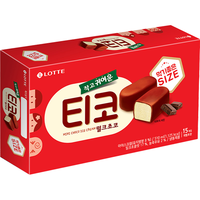 乐天 （LOTTE）韩国迷你奶油冰淇淋黑巧克力冰激凌342g*4盒装雪糕 牛奶味*4盒（共60枚）
