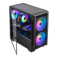 鑫谷(segotep) 灵致D台式机电脑机箱MINI侧透MATX小机箱办公机箱 卓灵1黑色+3个棱镜4PRO主板同步ARGB风扇