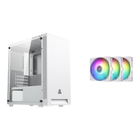 鑫谷（segotep） 灵致D台式机电脑机箱MINI侧透MATX小机箱办公机箱 灵致D白色+3个溢彩白框彩色风扇（大4P接口)