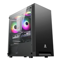 鑫谷(segotep) 灵致D台式机电脑机箱MINI侧透MATX小机箱办公机箱 灵致D黑色+3个溢彩黑ARGB温控风扇+集线控制器