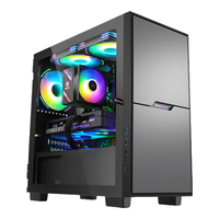 鑫谷（segotep） 灵致D台式机电脑机箱MINI侧透MATX小机箱办公机箱 卓灵3黑色+3个棱镜4PRO主板同步ARGB风扇