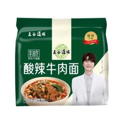 五谷道场 非油炸 酸辣牛肉面119g*5包