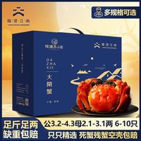 阳澄·江南 YANGCHENGJIANGNAN 阳澄江南大闸蟹礼盒 6-10只 公3.2-4.3两 母2.1-3.1两