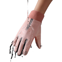 勋阳宇乐冬季运动保暖手套骑行防水冬天骑车防风防寒防滑触屏 女士灰粉色 均码