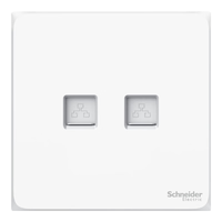 Schneider Electric 施耐德电气 皓呈系列 A3T32RJ5_WE_C1 双联超五类插座 奶油白