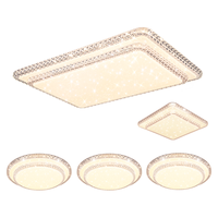 雷士 NVC   Lighting照明 ） LED吸顶灯双层仿水晶轻奢大气现代简约大瓦数客厅大灯卧室书房餐厅全屋灯具套餐 遥控调光客厅+卧室*3+遥控风扇 智控客厅+智控卧室*4