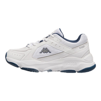 KAPPA卡帕增高老爹鞋女冬季新款皮面软底防滑跑步鞋轻便百搭休闲运动鞋 漂白/影蓝