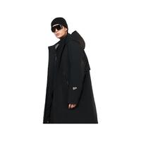 高梵风衣壳奢华户外鹅绒服4.0七分羽绒服男女同款中长款外套 黑色 2XL
