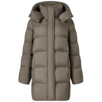 坦博尔羽绒服女中长款可脱卸帽宽松保暖百搭外套530558V 栗灰咖 1