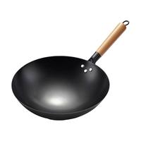 苏美冠（SUMEIGUAN）铁锅炒锅炒菜锅熟铁锅章丘老式不粘锅家用无涂层炒勺圆底锅具 34CM（赠盖子铲勺）已开锅 34cm