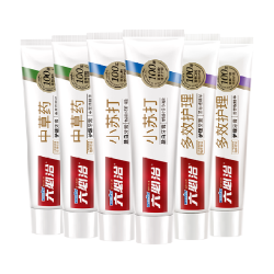 六必治 牙膏中草药多效小苏打组合720g含氟护龈去渍抗敏